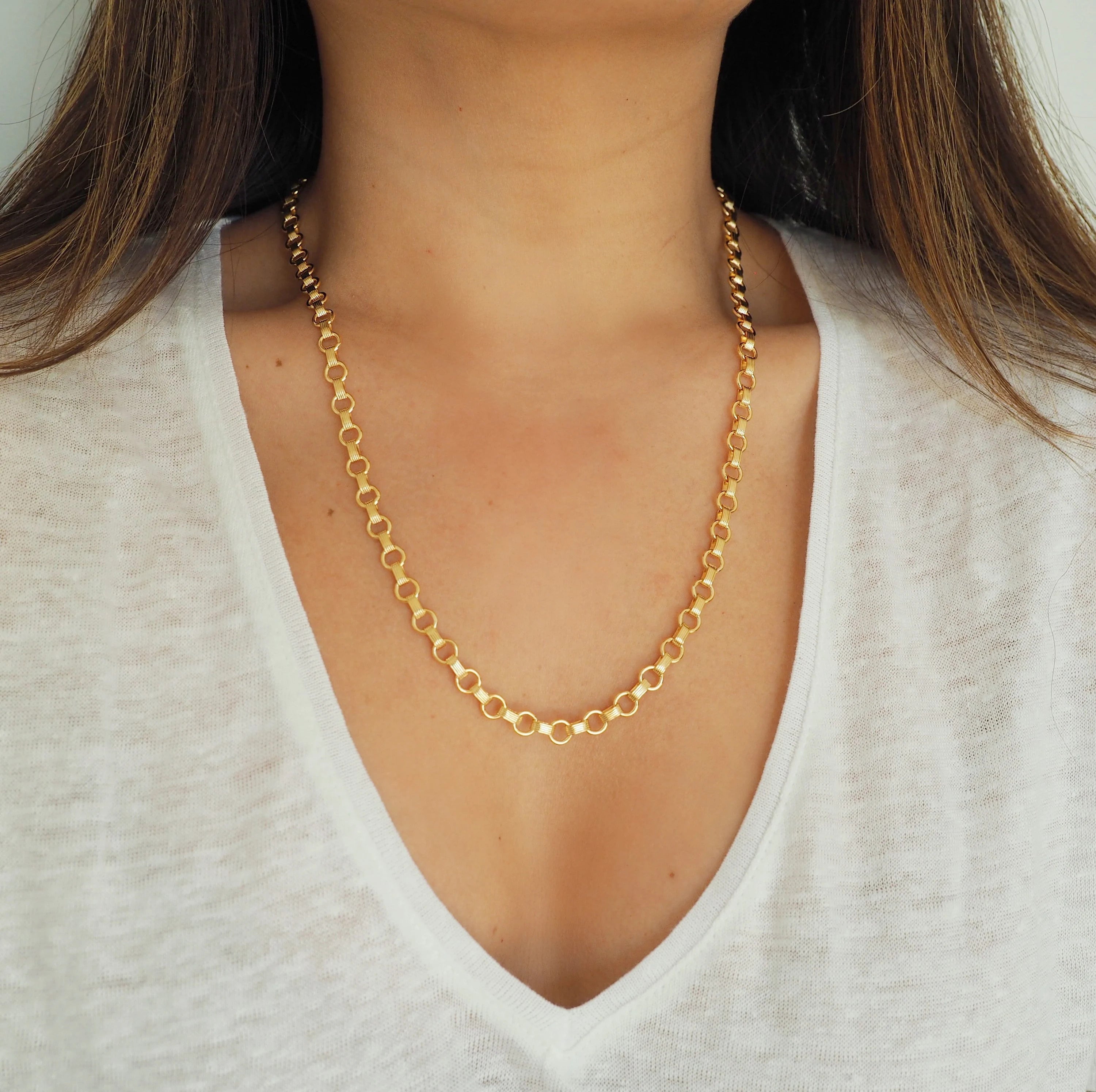 14k Gold Filled Round Link Chain Necklace