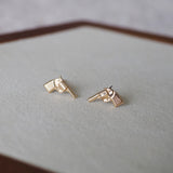14k Solid Gold Pistol Gun Stud Earrings | Sold as Pair