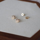 14k Solid Gold CZ Nail Head Stud Earrings | Sold as Pair