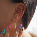 14k Solid Gold CZ Tiny Star Stud Earrings | Sold as Pair