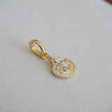 14k Gold Vermeil CZ Evil Eye Charm Pendant
