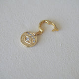 14k Gold Vermeil CZ Evil Eye Charm Pendant