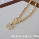 14k Gold Vermeil CZ Evil Eye Charm Pendant