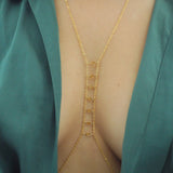 14k Gold Filled with 14k Solid Gold Citrine Marquise Ladder Body Chain | VERSION 2.0