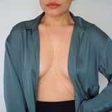 14k Gold Filled with 14k Solid Gold White Topaz Marquise Ladder Body Chain | VERSION 2.0