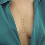 14k Gold Filled with 14k Solid Gold Labradorite Marquise Ladder Body Chain | VERSION 2.0