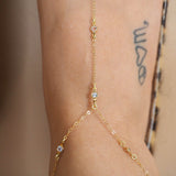 14k Gold Filled Tiny Swarovski Crystals Foot Piece Anklet