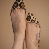 14k Gold Filled Tiny Swarovski Crystals Foot Piece Anklet