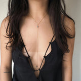 14k Gold Filled with 14k Solid Gold Oval LABRADORITE Dainty Line Body Chain