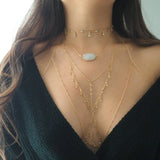 14k Gold Filled T-Row Dainty Halter Top Body Chain with CZ Diamonds