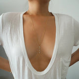 14k Gold Filled FOUR CZ Diamond Dainty Body Chain