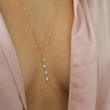 14k Gold Filled FOUR CZ Diamond Dainty Body Chain