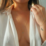 14k Gold Filled with 14k Solid Gold Tiny LABRADORITE Dainty Body Chain