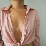 14k Gold Filled FOUR CZ Diamond Dainty Body Chain