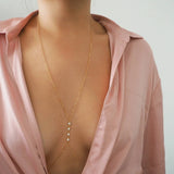 14k Gold Filled FOUR CZ Diamond Dainty Body Chain