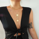 14k Gold Filled FOUR CZ Diamond Dainty Body Chain