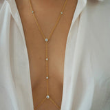 14k Gold Filled with CZ Diamonds Braided Rope Body Chain