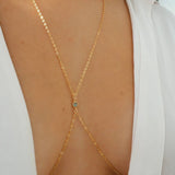 14k Gold Filled with 14k Solid Gold Tiny LABRADORITE Dainty Body Chain