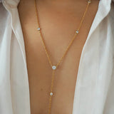 14k Gold Filled with CZ Diamonds Braided Rope Body Chain