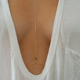 14k Gold Filled with 14k Solid Gold Garnet Triple Marquise Dainty Line Body Chain