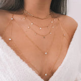 VERSION 2.0 |14k Gold Filled Cosmic CZ Diamond Dainty Chain Bralette Halter Top Body Chain VERSION 2.0