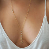 14k Gold Filled CZ Diamonds & Fan Double Layer Dainty Body Chain
