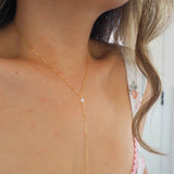 VERSION 2.0 14k Gold Filled & 14k SOLID GOLD White Topaz Line Body Chain