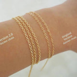 VERSION 2.0 14k Gold Filled & 14k Solid Gold White Topaz Foot Piece Anklet