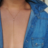 14k Gold Filled Tiny Square Diamonds Dainty Body Chain