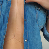 14k Gold Filled Tiny Square Diamonds Dainty Body Chain