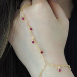 14k Gold Filled GARNET CZ Shaker Dainty Hand Piece