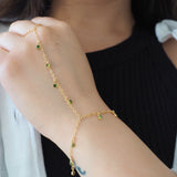 14k Gold Filled PERIDOT CZ Shaker Dainty Hand Piece