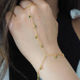 14k Gold Filled PERIDOT CZ Shaker Dainty Hand Piece