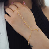 14k Gold Filled PINK CZ Shaker Dainty Hand Piece
