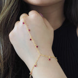 14k Gold Filled GARNET CZ Shaker Dainty Hand Piece