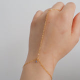 14k Gold Filled Tiny BLUE TOPAZ Classic Dainty Hand Chain