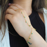 14k Gold Filled EMERALD CZ Shaker Dainty Hand Piece