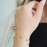 14k Gold Filled EMERALD CZ Shaker Dainty Hand Piece