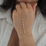Gold Filled All Over CZ Hand Piece Bracelet