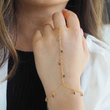 14k Gold Filled AMETHYST CZ Shaker Dainty Hand Piece