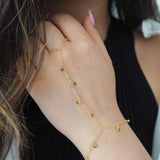 14k Gold Filled PERIDOT CZ Shaker Dainty Hand Piece