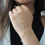 14k Gold Filled PERIDOT CZ Shaker Dainty Hand Piece