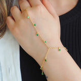 14k Gold Filled EMERALD CZ Shaker Dainty Hand Piece