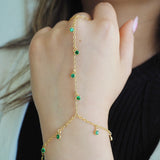 14k Gold Filled EMERALD CZ Shaker Dainty Hand Piece