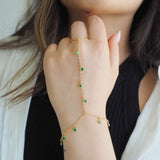 14k Gold Filled EMERALD CZ Shaker Dainty Hand Piece