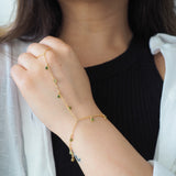 14k Gold Filled PERIDOT CZ Shaker Dainty Hand Piece