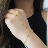 14k Gold Filled PERIDOT CZ Shaker Dainty Hand Piece