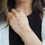 14k Gold Filled AMETHYST CZ Shaker Dainty Hand Piece