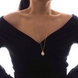 14k Gold Filled Caged Pearl Charm Necklace