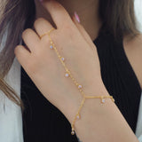 14k Gold Filled PINK CZ Shaker Dainty Hand Piece